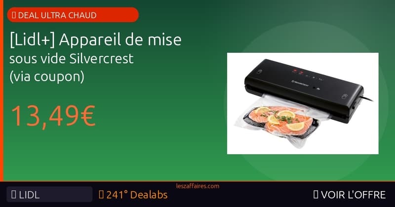[Lidl+] Appareil de mise sous vide Silvercrest (via coupon)