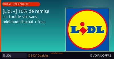 [Lidl +] 10% de remise sur tout le site sans minimum d'achat + frais de port offerts dès 39€ d'achat